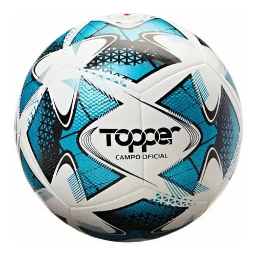 Bola De Futebol Para Campo 22 I Composição Em Pvc Topper Branco/preto - R$ 69,9