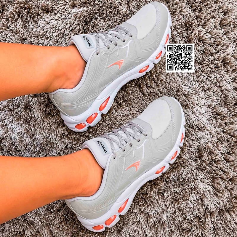 Tenis Tryon Tauri Feminino Cinza Salmao