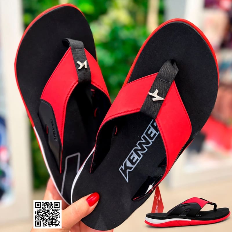 Sandalia Kenner Xgel Masculina Vermelho Branco