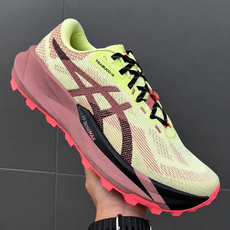 Tenis Asics Trabuco 14 Masculino Amarelo Rosa SG4 01QT 502 39
