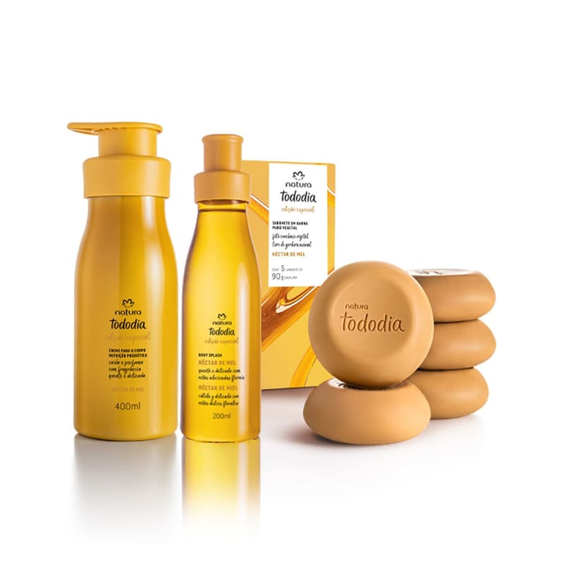 Kit Tododia Body Splash, Creme para o Corpo e Sabonete Néctar de Mel (3 produtos)