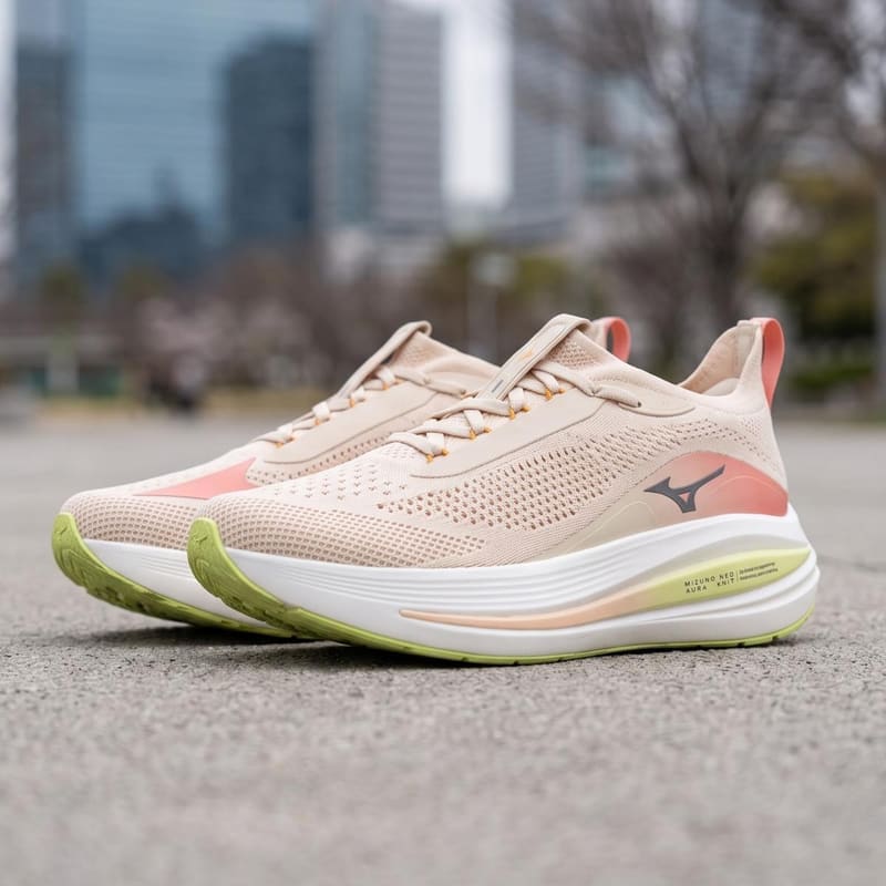 Tenis Mizuno Neo Aura Knit Feminino Branco Rosa