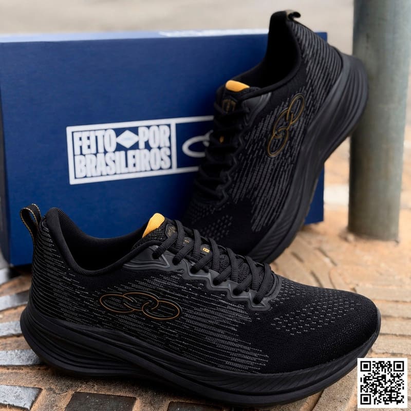 Tenis Olympikus Marte Masculino Preto Dourado