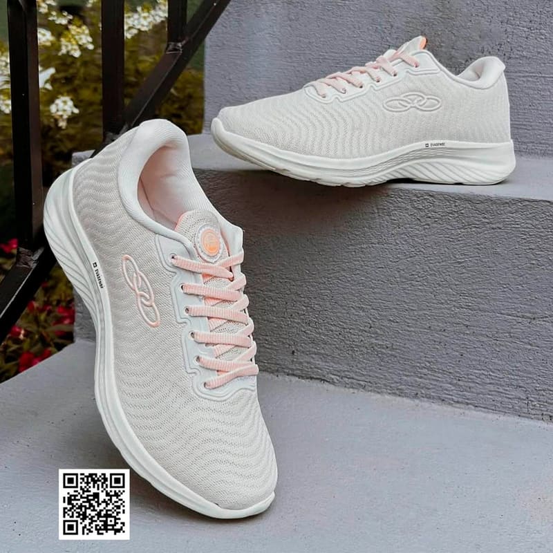 Tenis Olympikus Atmos Feminino Branco Laranja